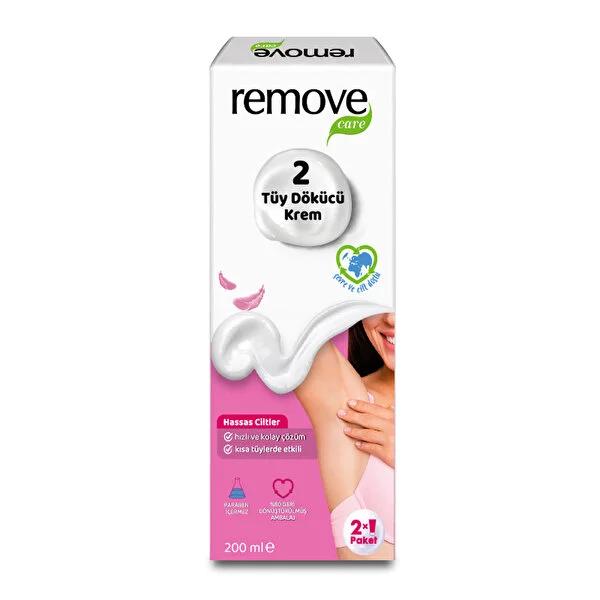 Remove Care Dermatologically Tested Hair Removal Cream for Sensitive Skin - 2x100ml, Gentle &amp; Effective Remove Care Hair Removal Cream for Sensitive Skin - 2x100ml hair removal cream, sensitive skin hair removal, chemical hair remover, dermatologically tested hair removal cream, odor controlled hair removal, hair removal for women, hair removal for men, gentle hair removal, easy hair removal methods, smooth skin, hair-free skin