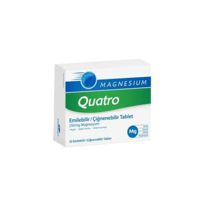 Quatro Magnesium Quatro 32 Chewable Tablets - Magnesium for Dietary Needs, Relieves Deficiency, Easy to Consume - image 2