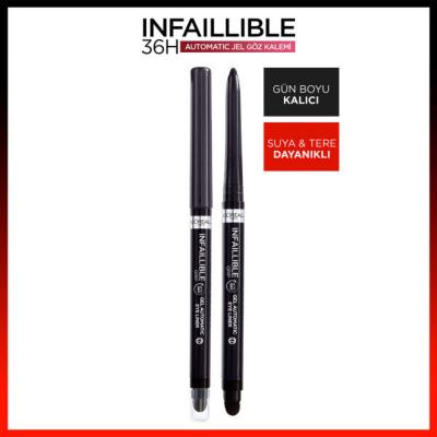 loreal paris infaillible gel eyeliner matte black packaging, loreal paris infaillible gel eyeliner swatch on skin L'Oreal Paris Infaillible Automatic Gel Eyeliner - Matte Black L'Oreal Paris Infaillible Eyeliner - Matte Black loreal-paris, automatic-eyeliner, matte-black, waterproof, gel-eyeliner, smudge-proof, smoky-eye, makeup, cosmetics, ai-generated