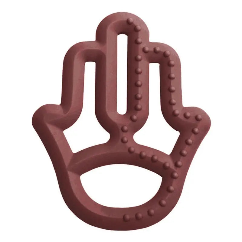 OiOi Mother's Hand Silicone Teether Velvet Rose