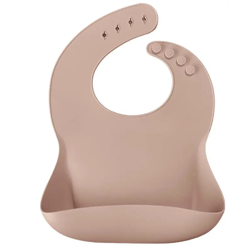 OiOi Basics Silicone Baby Bib with Back Straps Bubble Beige