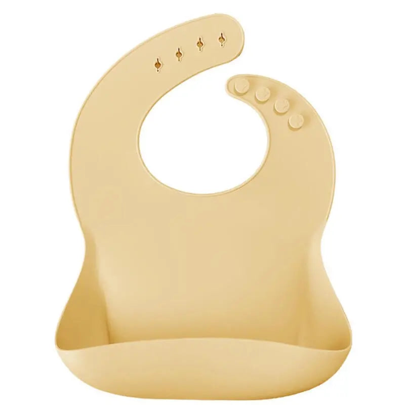 OiOi Basics Silicone Bib Mellow Yellow Back-Fastening Design