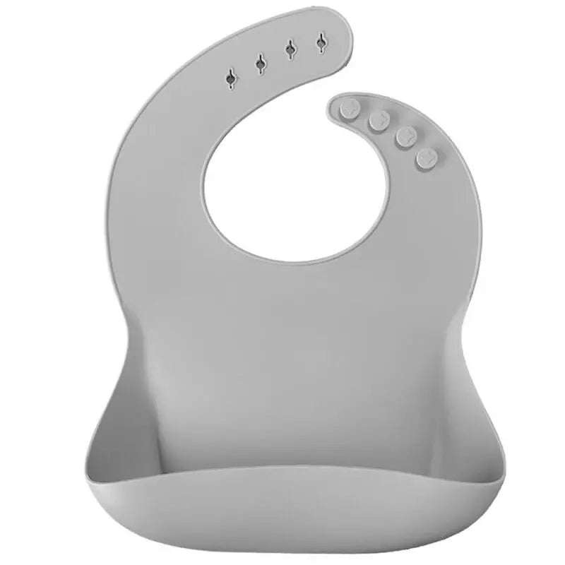 OiOi Basics Silicone Bib Adjustable Back Straps Powder Grey