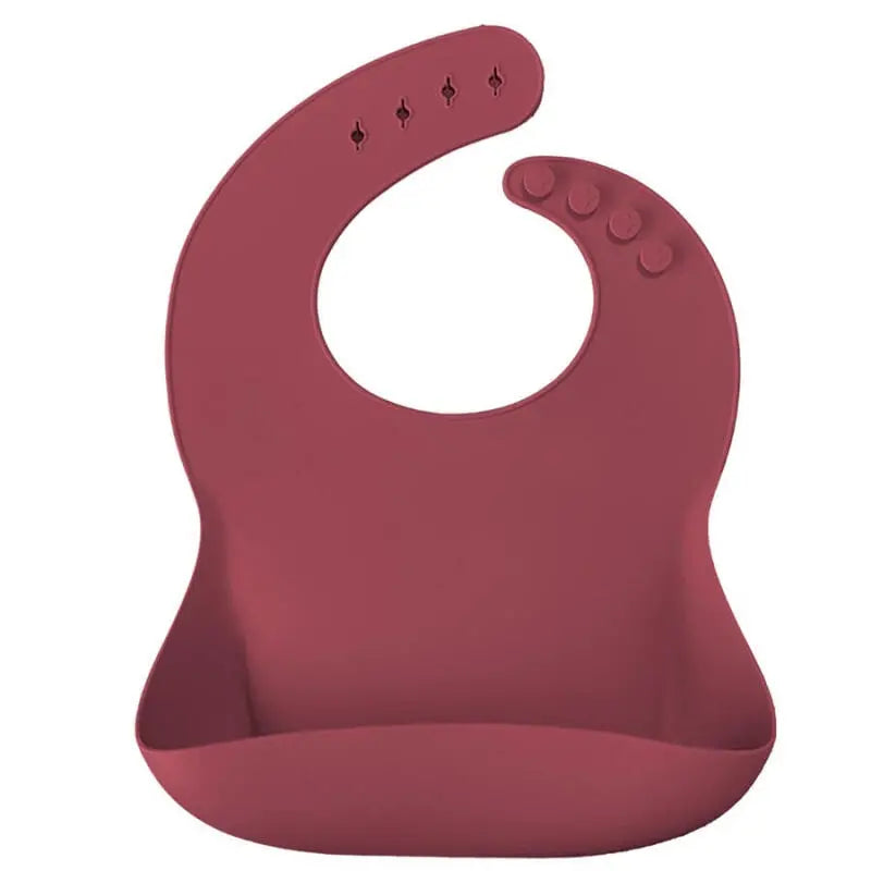 OiOi Basics Silicone Baby Bib Velvet Rose Adjustable 1 Count