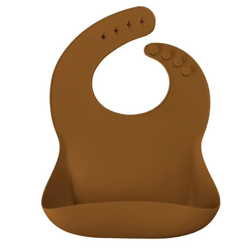 OiOi Basics Silicone Baby Bib Adjustable Woody Brown 1pc