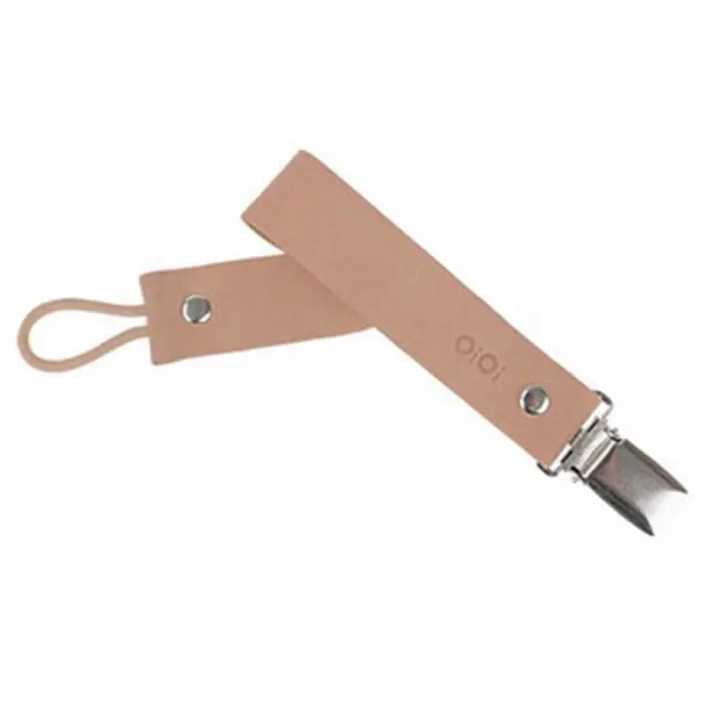 OiOi Leather Pacifier & Teether Clip in Unicorn Pink