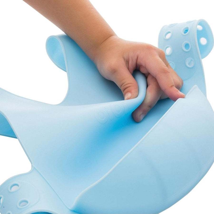 Oioi Silicone Baby Bib with Back Straps Blue 6 Months+