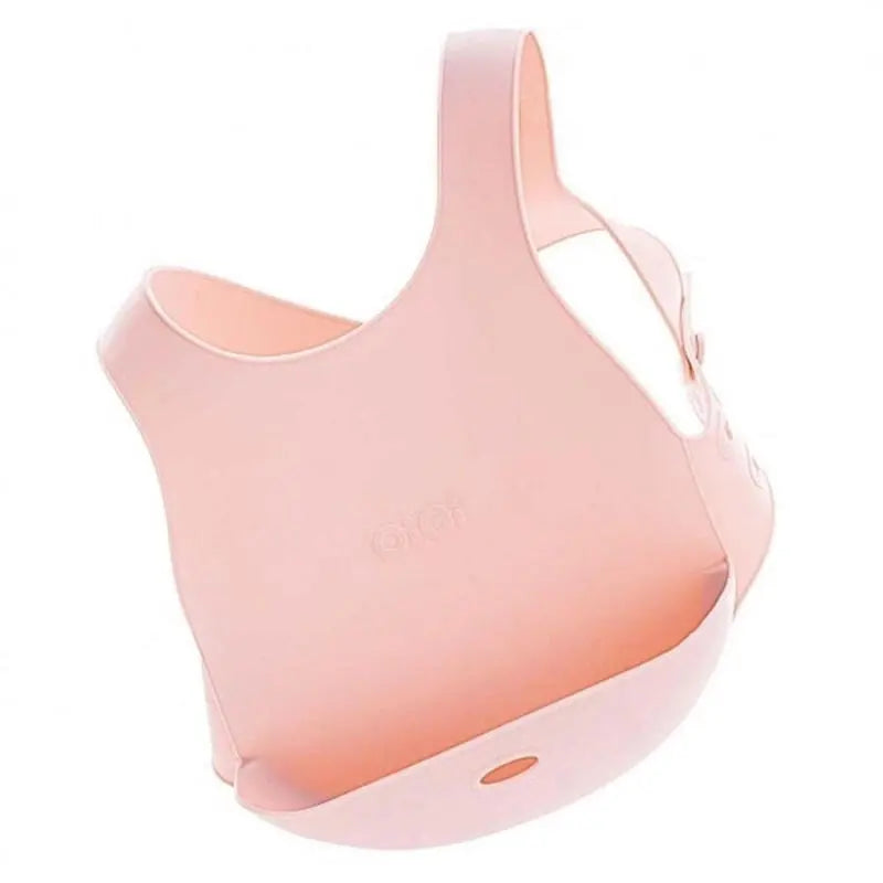 OiOi Silicone Baby Bib with Back Straps Pinky Pink 1 Unit