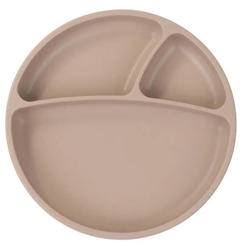 OiOi Silicone Portion Plate with Suction Base Bubble Beige 19cm
