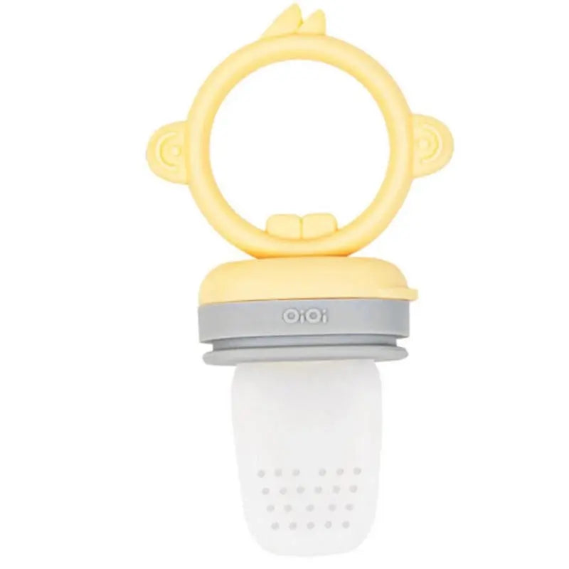 OiOi Silicone Fruit & Veggie Feeder Mellow Yellow/Powder Grey