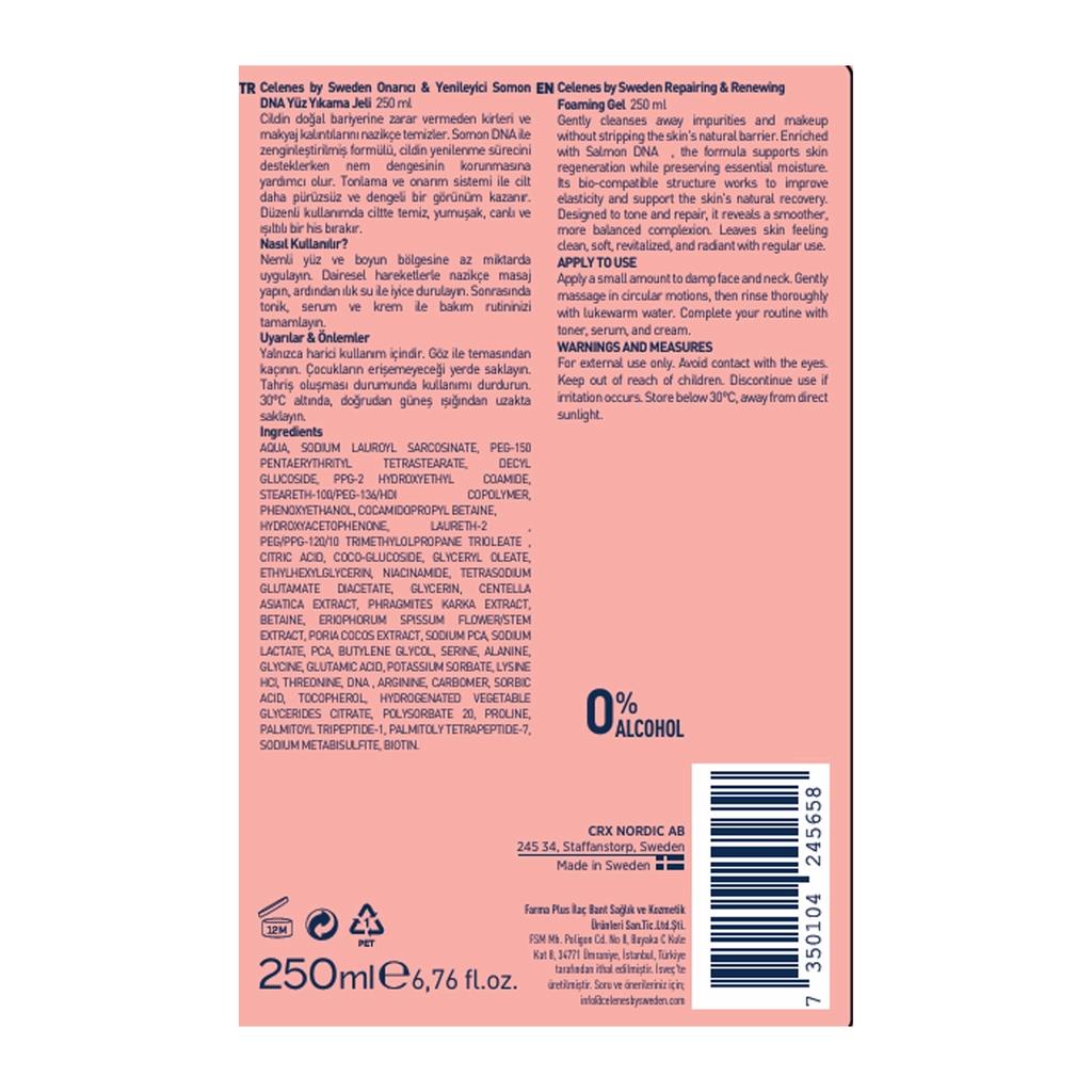 Celenes Salmon DNA Face Wash Gel for Youthful Glow 250 ml