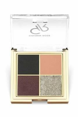 Golden Rose Midnight Kiss Eyeshadow Palette: Quattro Palette for Versatile Eye Makeup, Highly Pigmented & Blendable Golden Rose Midnight Kiss Eyeshadow Palette: Pigmented & Blendable eyeshadow palette, quattro eyeshadow, midnight kiss eyeshadow, Golden Rose eyeshadow, highly pigmented eyeshadow, blendable eyeshadow palette, eye makeup palette, four color eyeshadow, eyeshadow, makeup, eye makeup, beauty, cosmetics, blendable, pigmented, long-lasting, versatile, coordinated colors, professional makeup, easy a