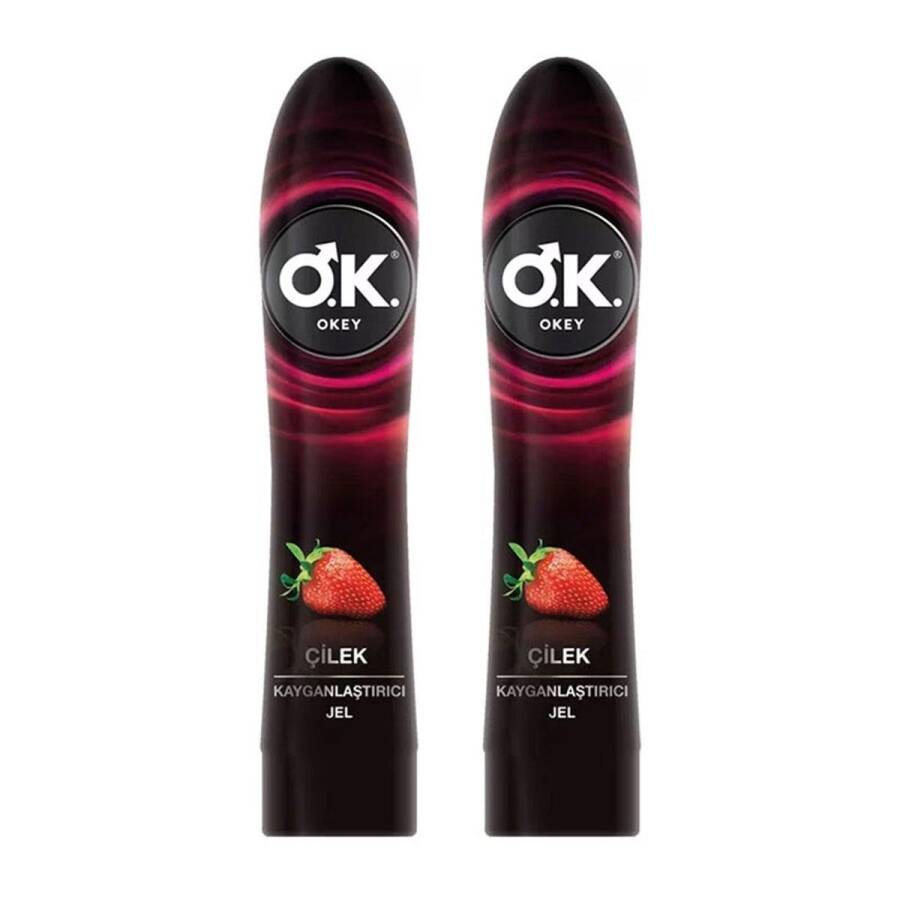 Okey Strawberry Lubricant Gel Silky Water-Based Formula 100 ml 2-Pack
