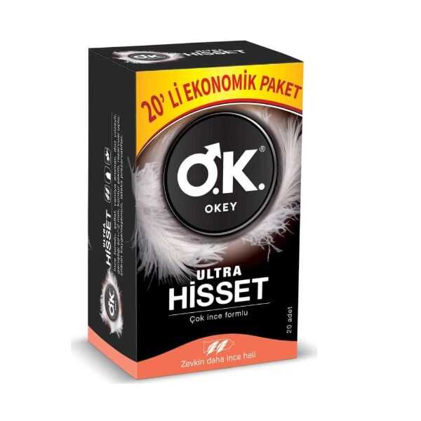 Okey Ultra Hisset Ultra Thin Condoms for Natural Feel 20-Pack