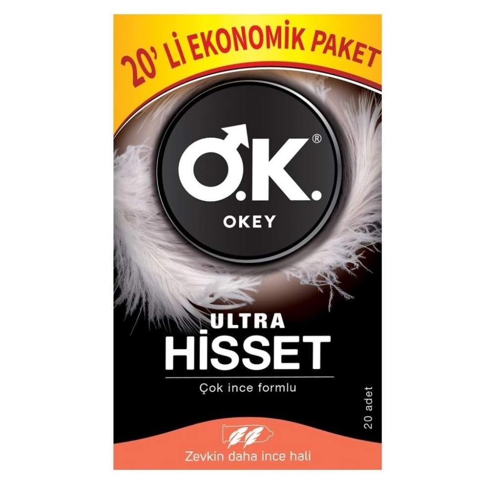 Okey Ultra Hisset Ultra Thin Condoms for Natural Feel 20-Pack