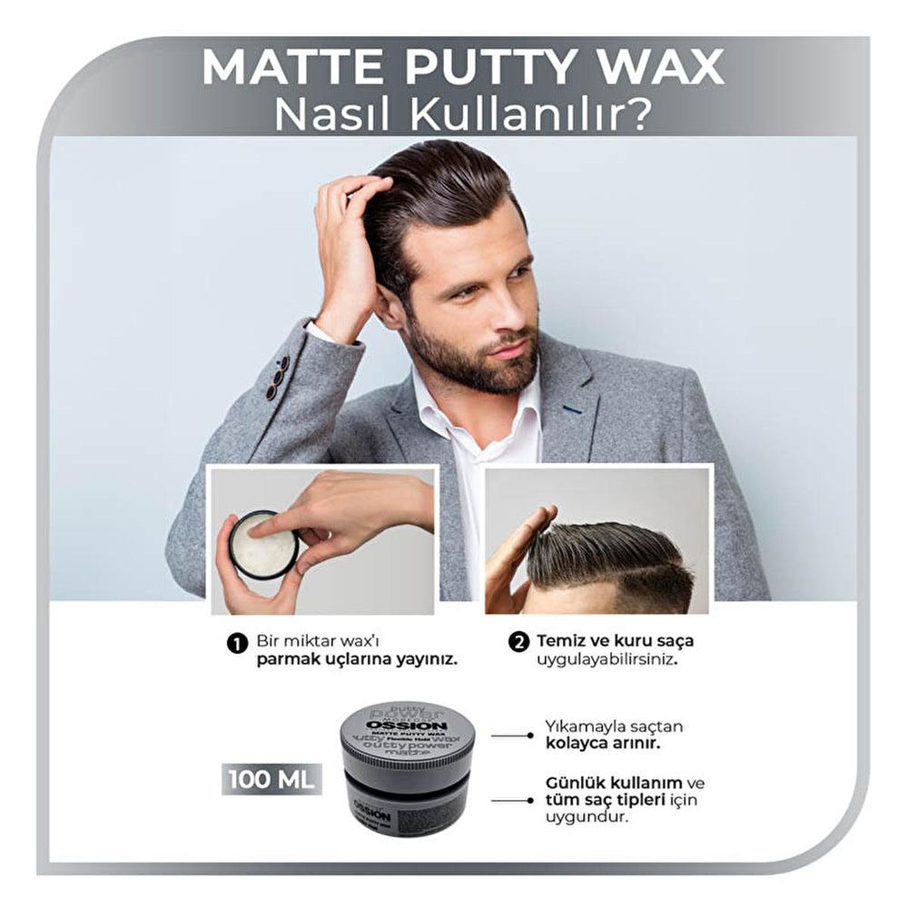 Morfose Ossion Matte Finish Hair Putty Wax for Men and Women - 3.38 fl oz, Water-Based, Flexible Hold - view 2