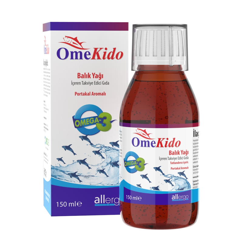 OmeKido Omega-3 Orange Flavor Fish Oil Supplement 150 ml