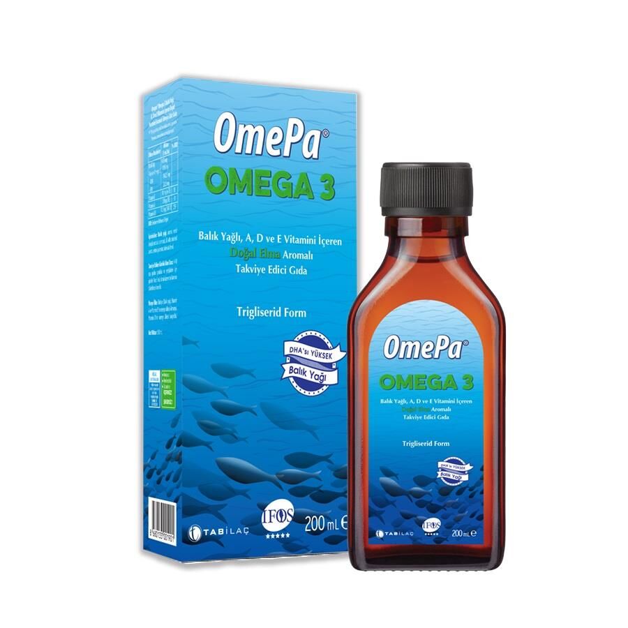 Omepa Omega 3 Fish Oil Syrup Apple Flavor 200 ml