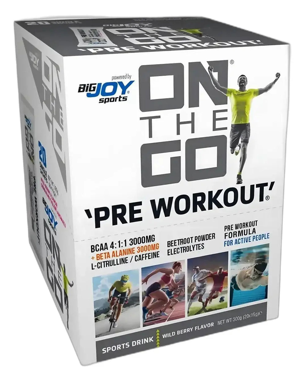 Bigjoy On The Go Pre-Workout Forest Fruit Energy Supplement 20x15g