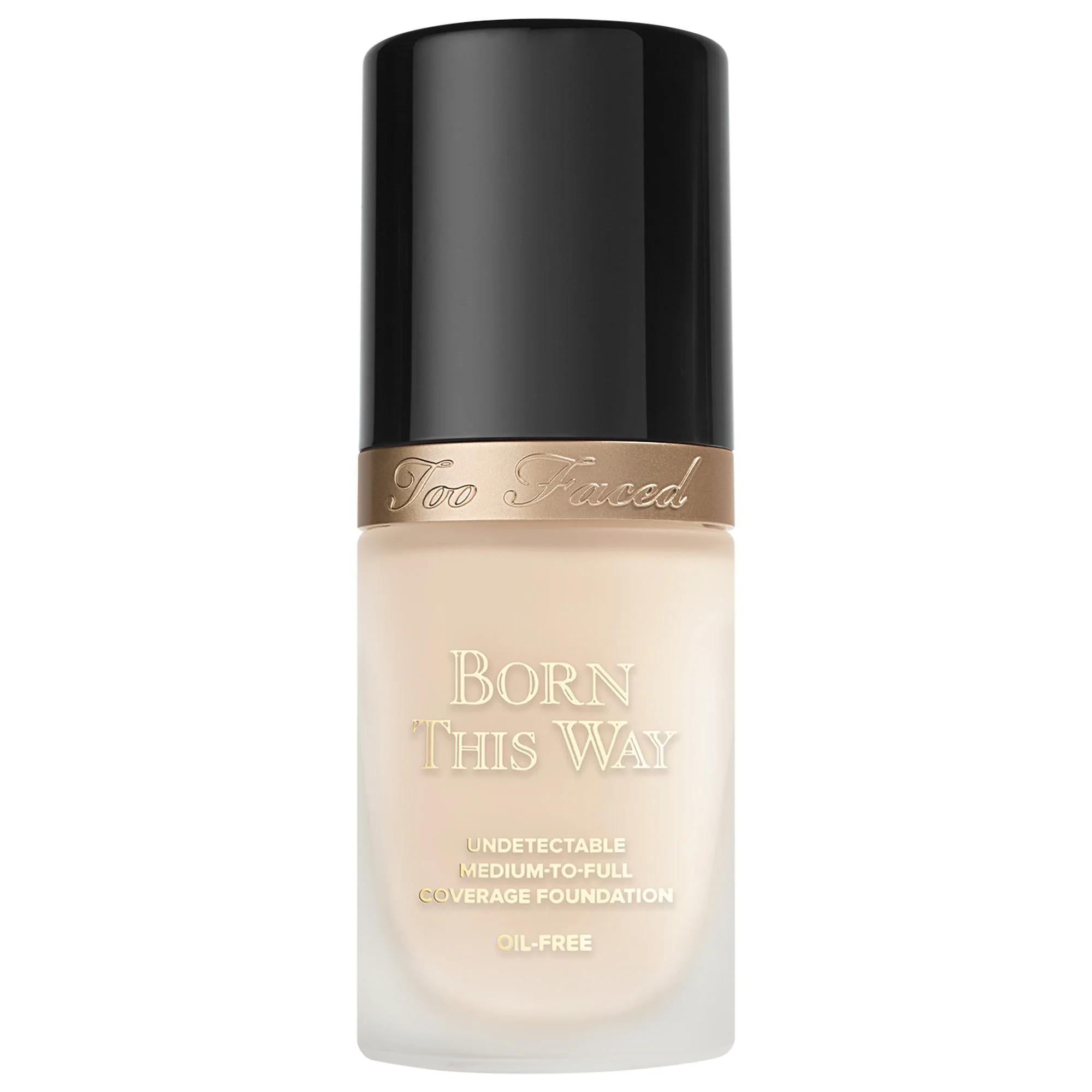 Too Faced Born This Way Natural Finish Longwear Liquid Foundation - Oil-Free, Vegan, Gluten-Free, Cruelty-Free Makeup for Natural Coverage Born This Way Liquid Foundation - Natural Finish, Oil-Free, Vegan liquid foundation, natural finish foundation, longwear foundation, oil-free foundation, vegan cosmetics, gluten-free makeup, cruelty-free beauty products, makeup for sensitive skin, acne-prone skin solutions, natural coverage, long-lasting makeup, ethical beauty products