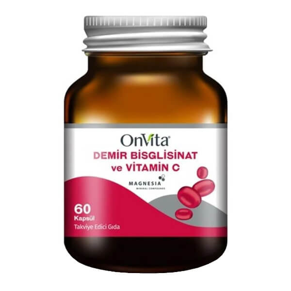 Onvita Iron Bisglycinate &amp; Vitamin C Daily Supplement 60 Capsules
