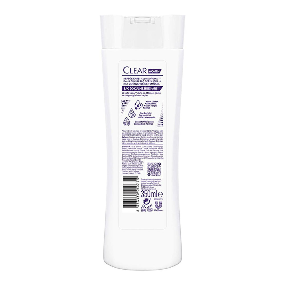 Clear Women Anti-Hair Loss Shampoo with Ginger Extract - Nourishing, Strengthens Hair, Reduces Hair Loss - view 8