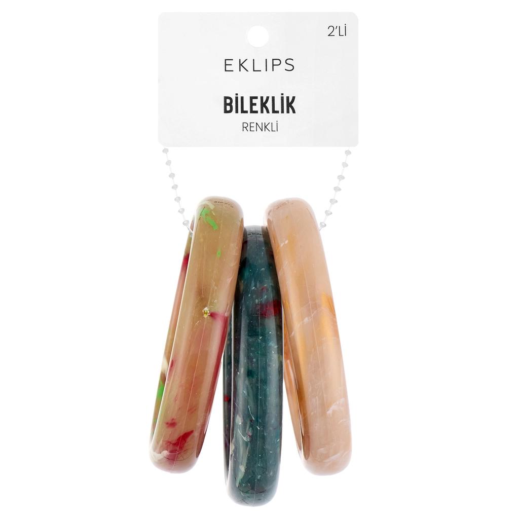 Eklips 3-Piece Bracelet Set in Green &amp; Cream