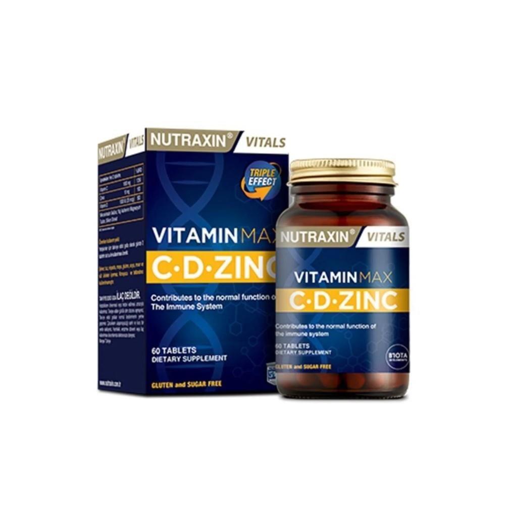 nutraxin vitamin max c-d-zinc supplement tablets, nutraxin vitamin c d zinc bottle, nutraxin vitamin max packaging front view Nutraxin Vitamin Max C-D-Zinc - Immune Support | 60 Tablets Nutraxin Vitamin C-D-Zinc 60 Tablets - Immune Support nutraxin, vitamin-c, vitamin-d, zinc, dietary-supplement, immune-support, vitamin-tablets, health, wellness, ai-generated