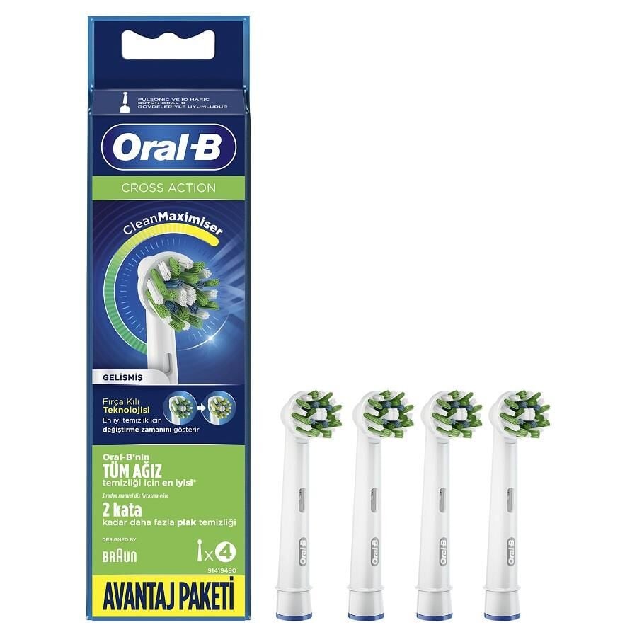 Oral-B Cross Action Replacement Toothbrush Heads 4 Count