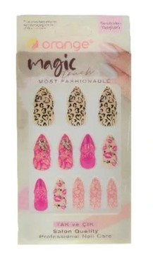 Orange Press-On False Nails Code 029 Wear &amp; Go Set
