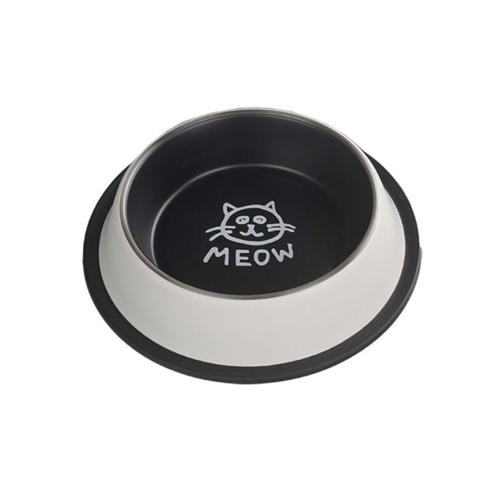 Oripet Cat Print Stainless Steel Pet Bowl - 8 oz Food & Water Dish, 12 cm