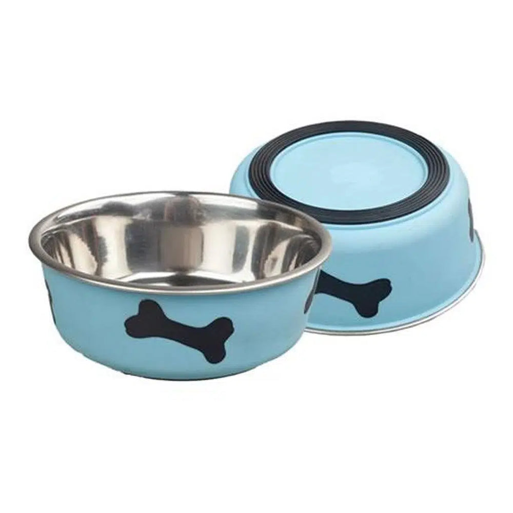 Oripet Paw Print Blue Pet Food and Water Bowl 830 ml