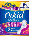 Orkid Platinum Night Sanitary Pads for Secure Sleep 16-Pack