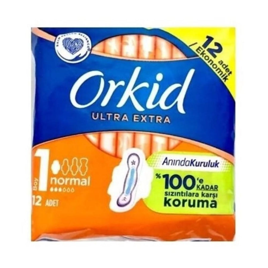 Orkid Ultra Extra Normal Sanitary Pads for Daily Comfort 12 Count