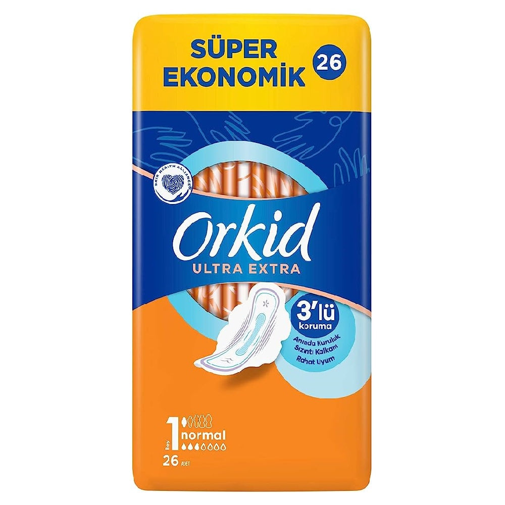 Orkid Ultra Extra Normal Sanitary Pads for Daily Comfort 26-Pack