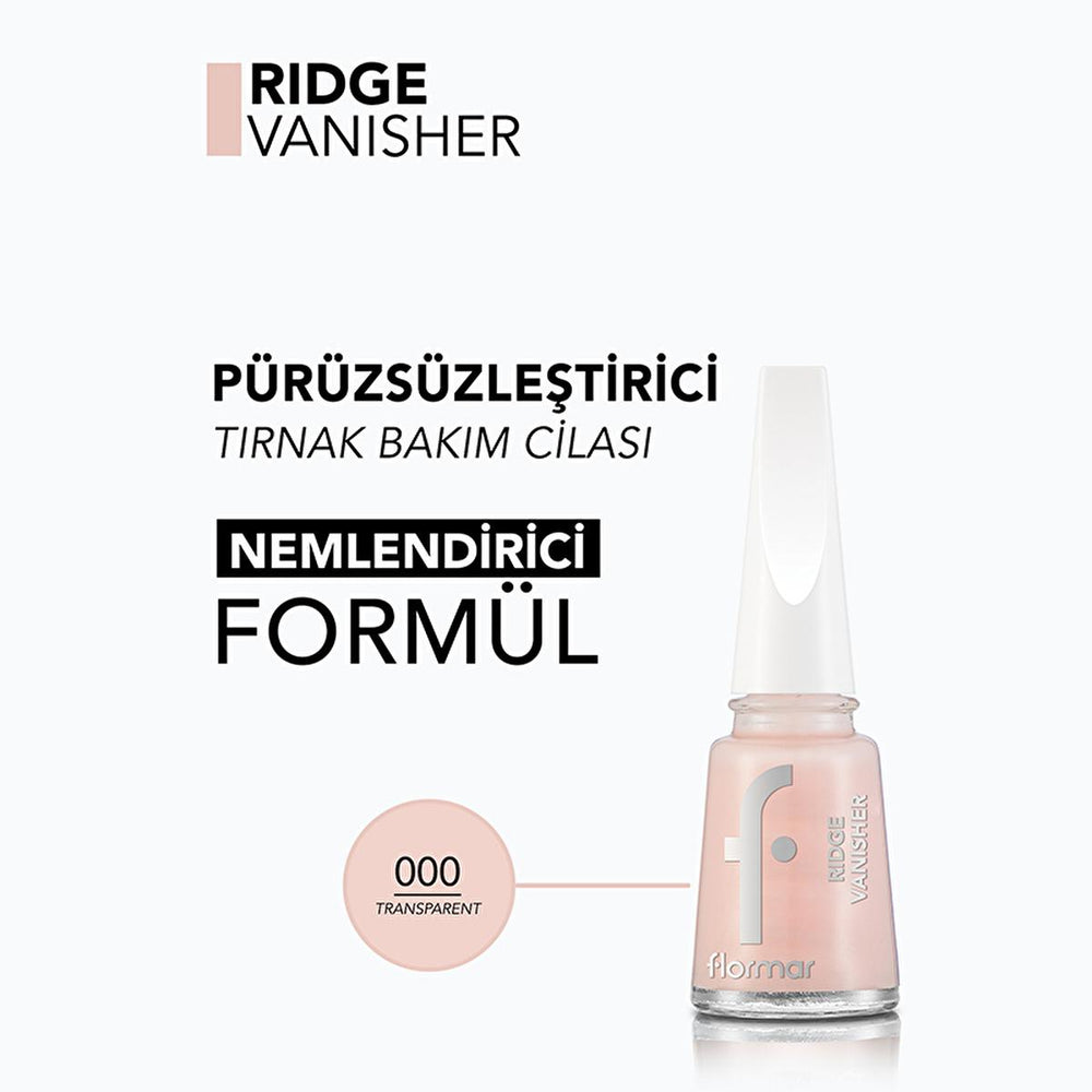 Flormar Ridge Vanisher Nail Care Product - Smooths Nail Ridges, Moisturizes & Primes Nails - Makeup Primer