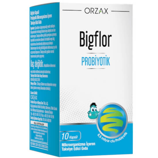 Orzax Bigflor Probiotic Supplement for Gut Health 10 Capsules