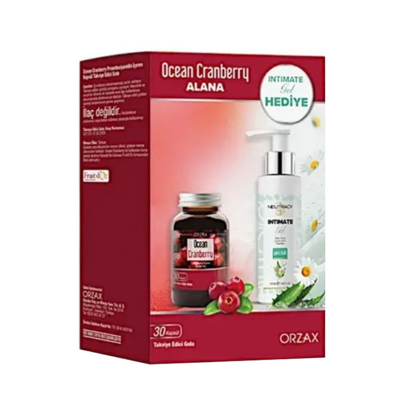 Orzax Ocean Cranberry Supplement & Intimate Gel Set 30ct + 100ml