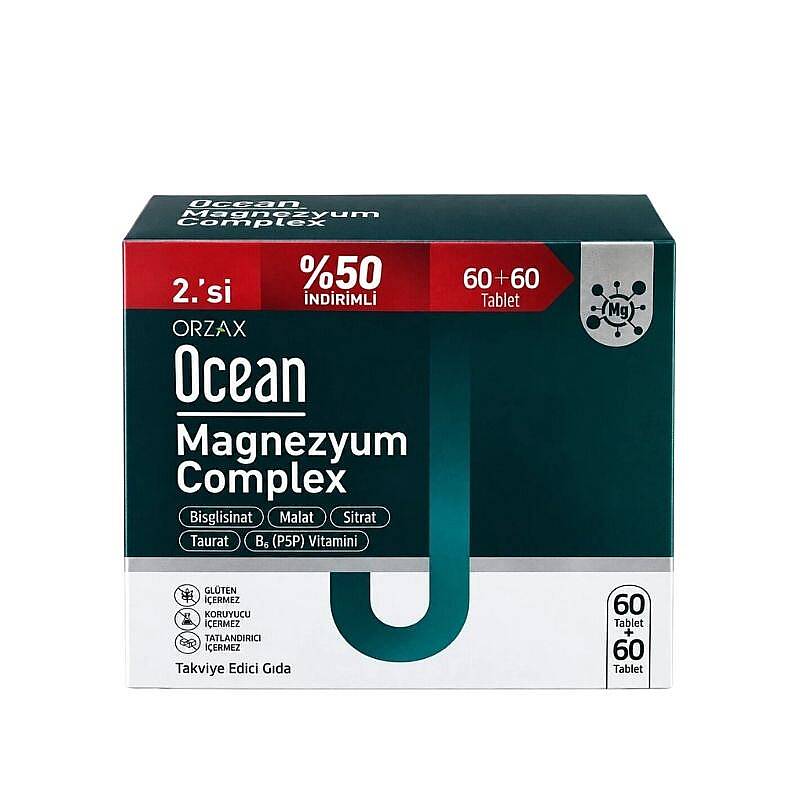 Orzax Ocean Magnesium Complex Supplement 60 + 60 Tablets