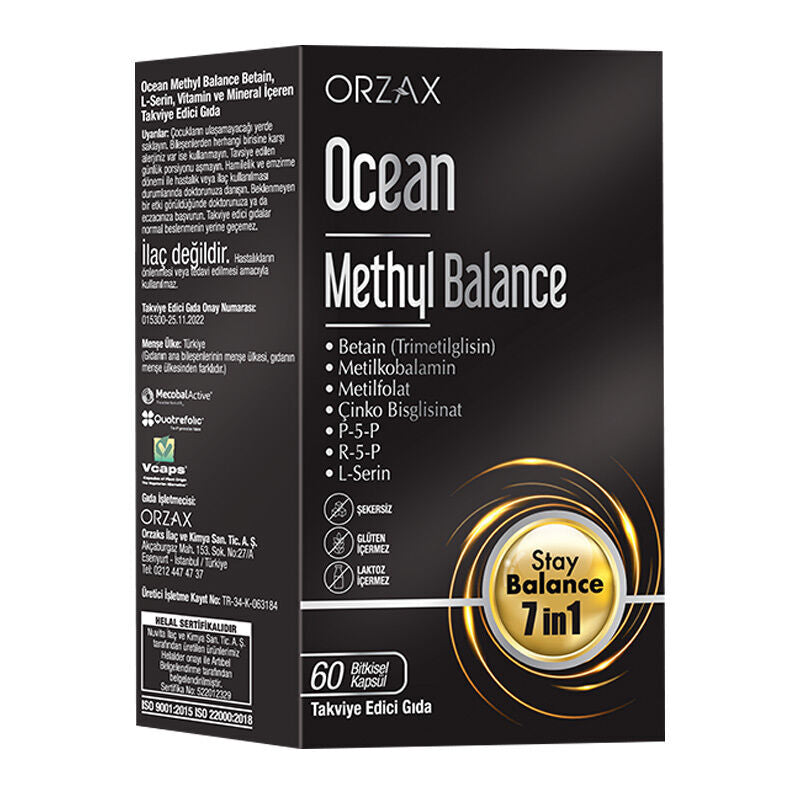Orzax Ocean Methyl Balance Vitamin B Complex Supplement 60 Capsules