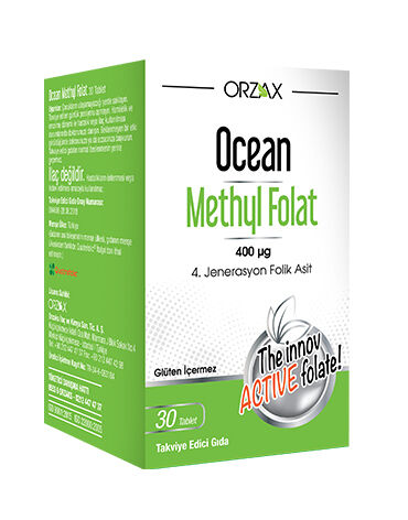 Orzax Ocean Methyl Folat Active Folate Supplement 30 Tablets