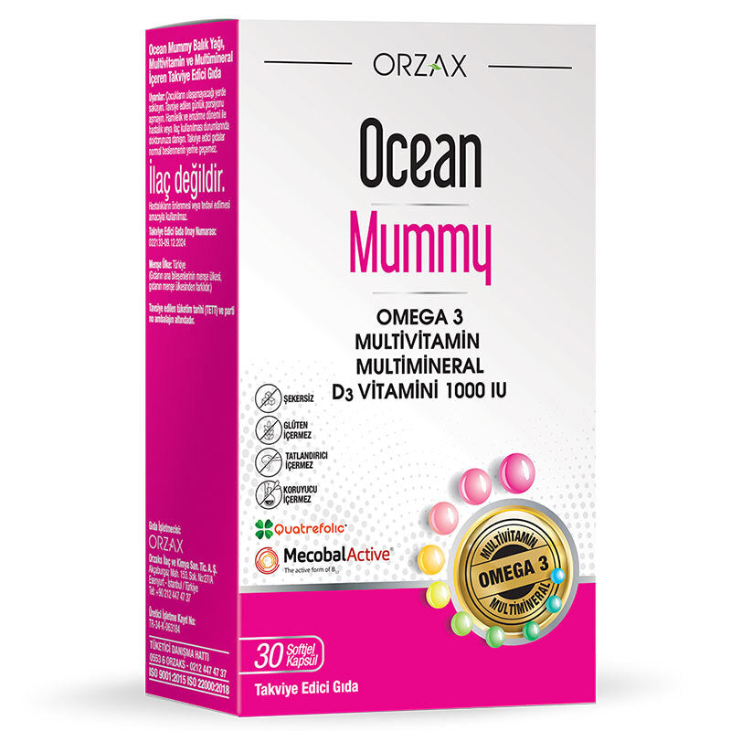Orzax Ocean Mummy Omega-3 & Multivitamin Support 30 Softgels