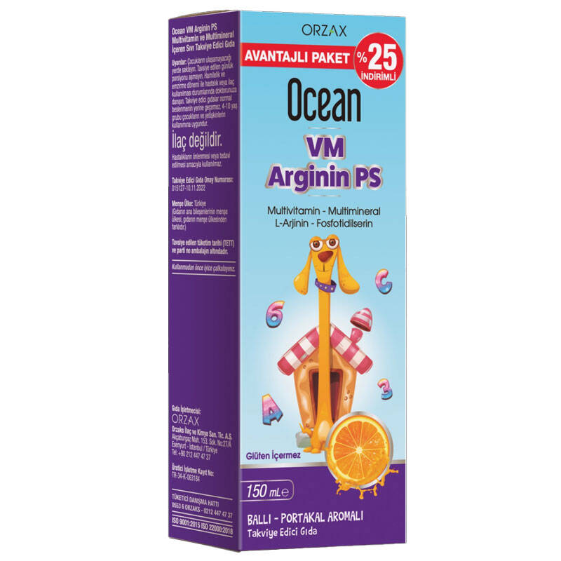 Orzax Ocean Arginine PS Liquid Supplement 150 ml