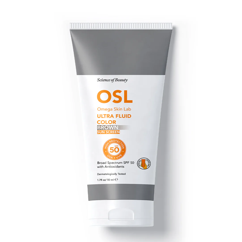 Omega Skin Lab Ultra Fluide Tinted SPF 50+ Sunscreen Brown 50ml