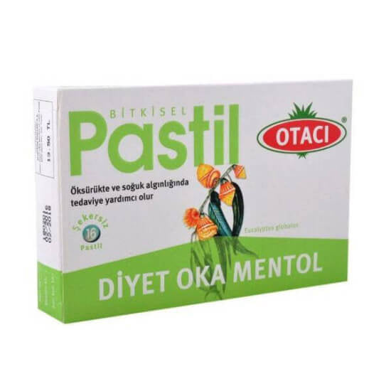 Otaci Oka Menthol Sugar-Free Lozenges for Throat Comfort 16 ct