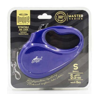Doggie Master Automatic Retractable Dog Leash Blue Small 5m