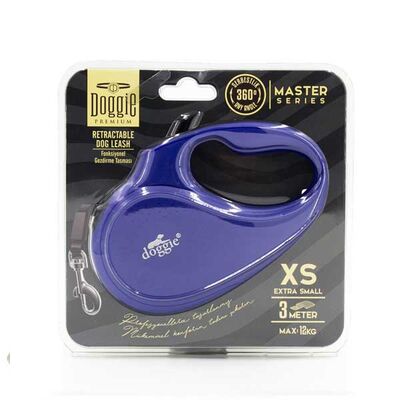 Doggie Master XSmall Retractable Dog Leash 3m Red 12kg Capacity