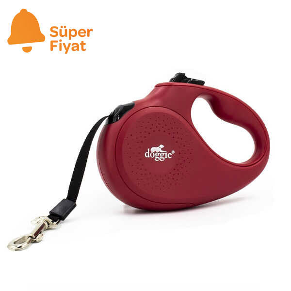 Doggie Master XSmall Retractable Dog Leash 3m Red 12kg Capacity