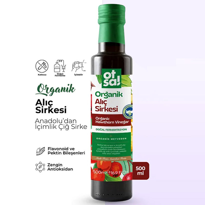 Otsa Organic Hawthorn Vinegar Raw &amp; Unfiltered 500 ml