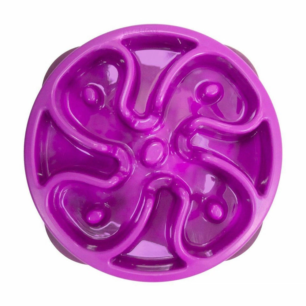 Outward Hound Fun Feeder Flower Slow Feeder Bowl Purple Medium